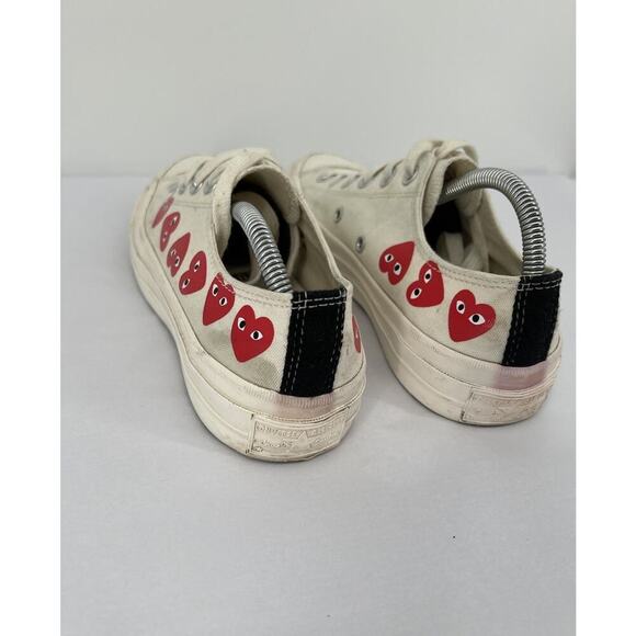 Converse Chuck Low Comme Des Garcons Play Heart Size 8 Women's White 162975C - Picture 10 of 15